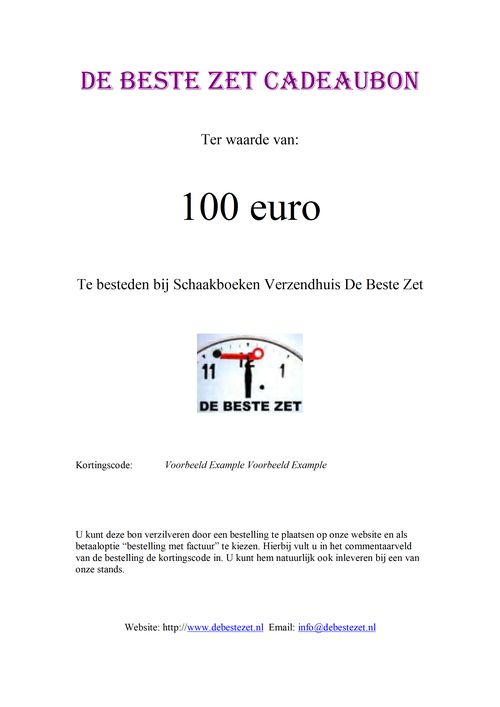 De Beste Zet Cadeaubon, 100 euro